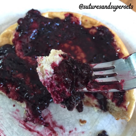 Protein Dutch Baby Pancakes with Berry Compote - Sutures and Super Sets